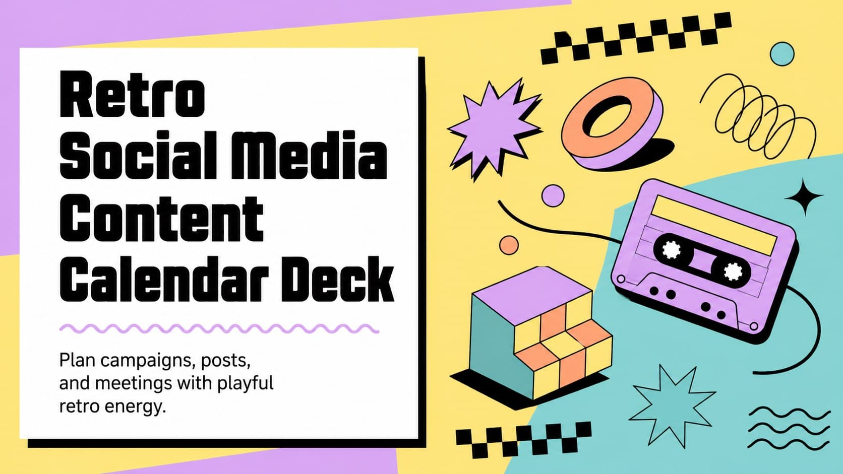 Retro Social Media Content Calendar Deck preview