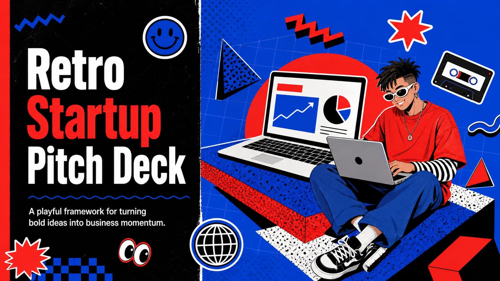Retro Startup Pitch Deck preview