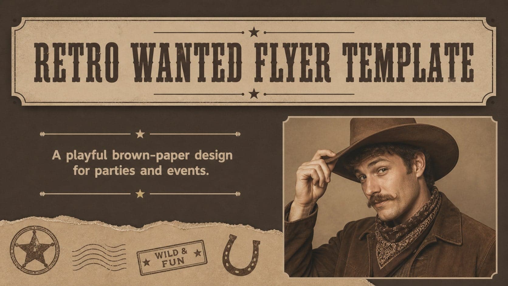 Retro Wanted Flyer Template preview