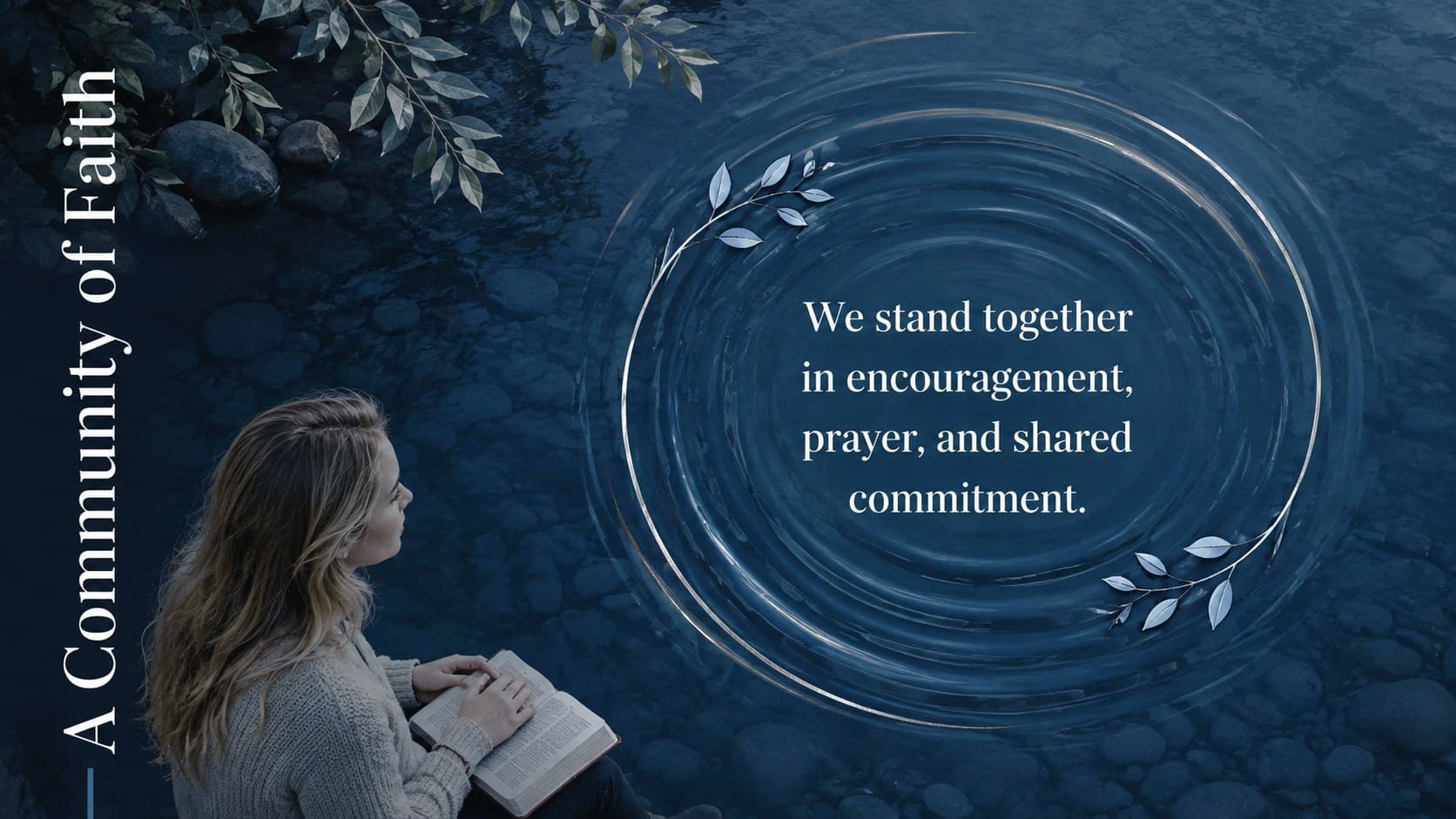 Church baptism service presentation slide inviting a congregational affirmation of faith.