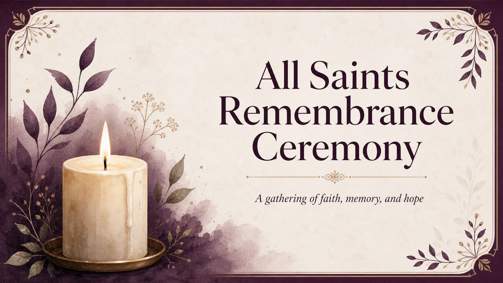 All Saints Remembrance Ceremony preview