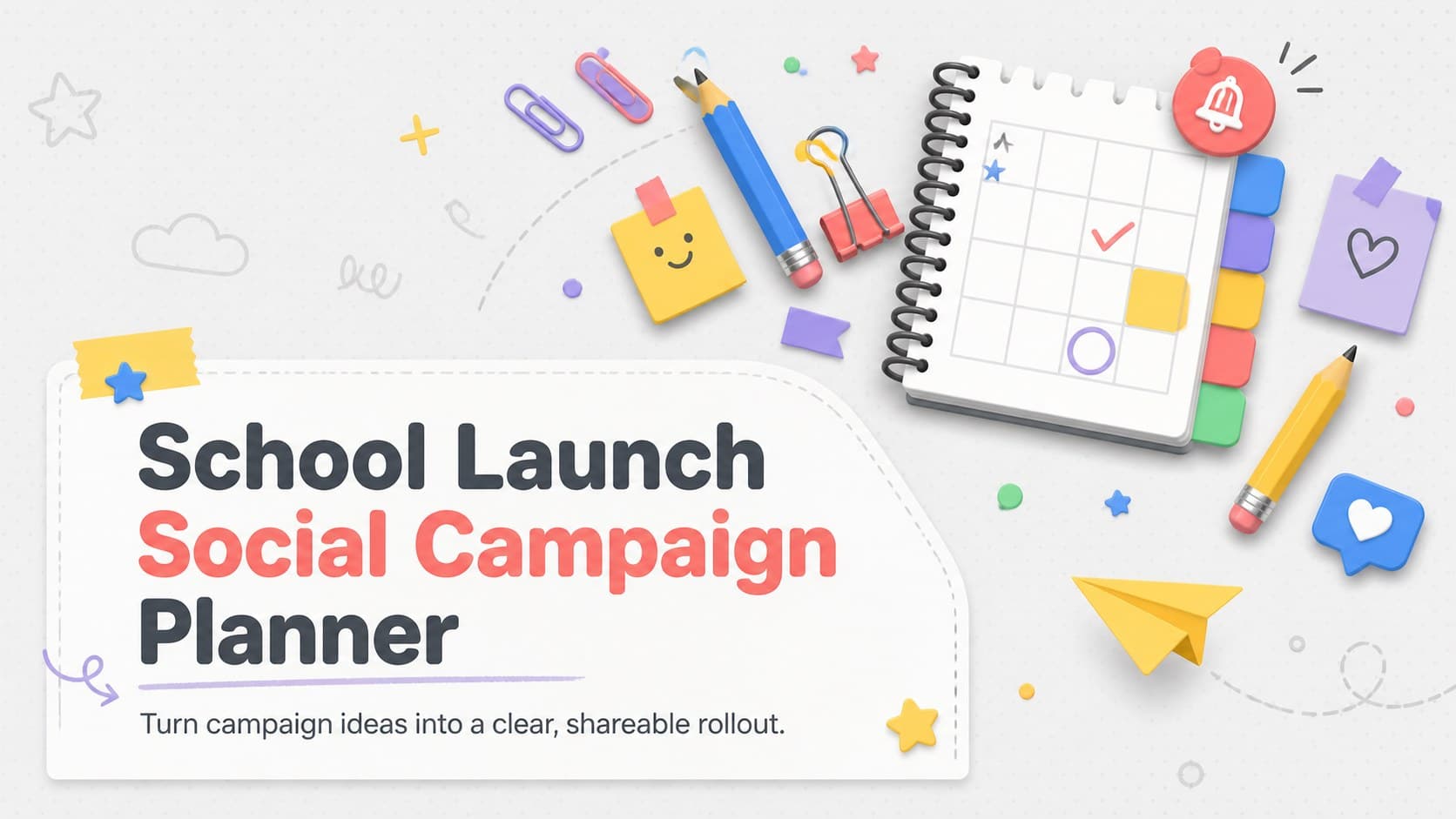 School Launch Social Campaign Planner preview