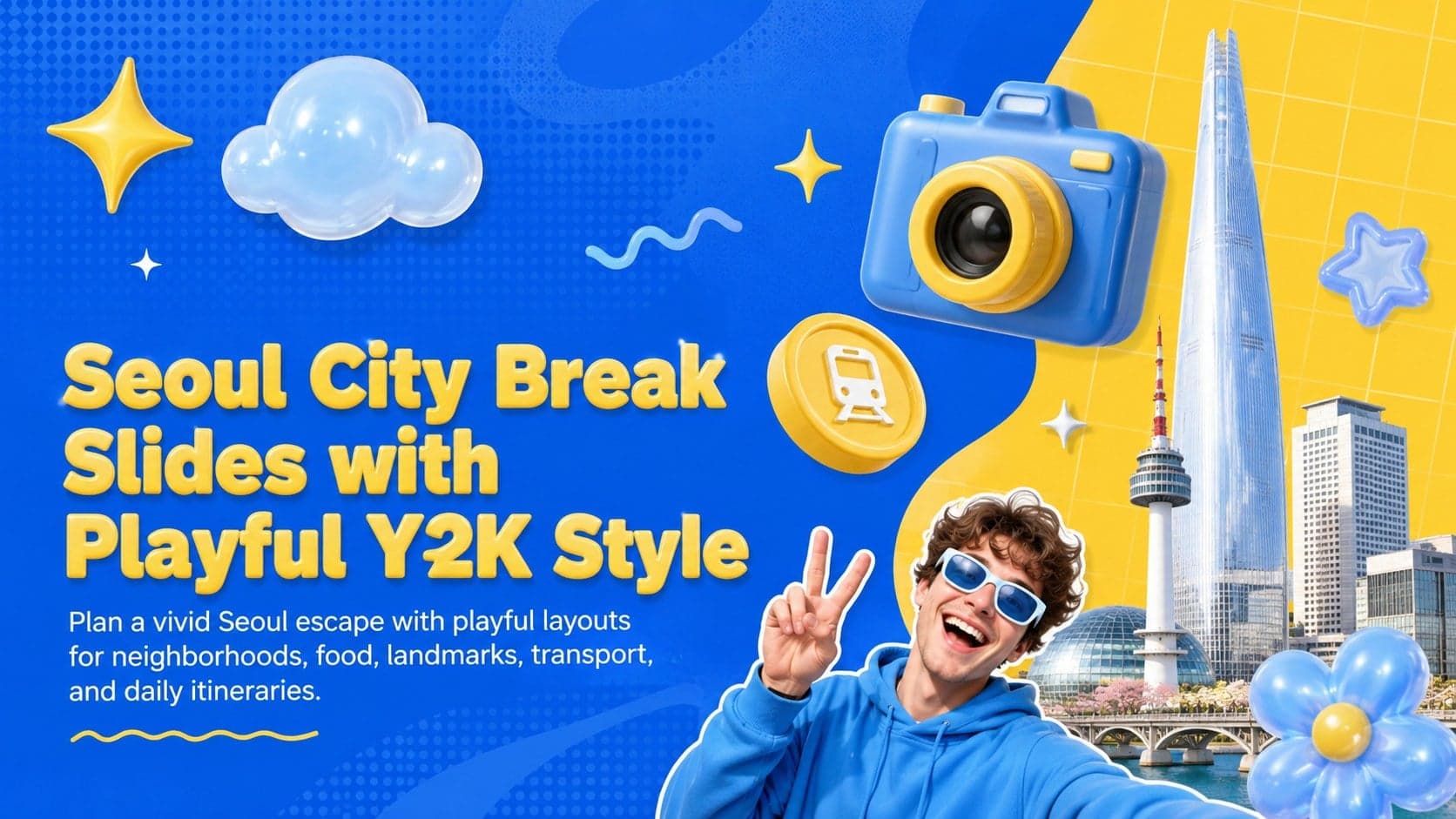 Seoul City Break Slides with Playful Y2K Style preview