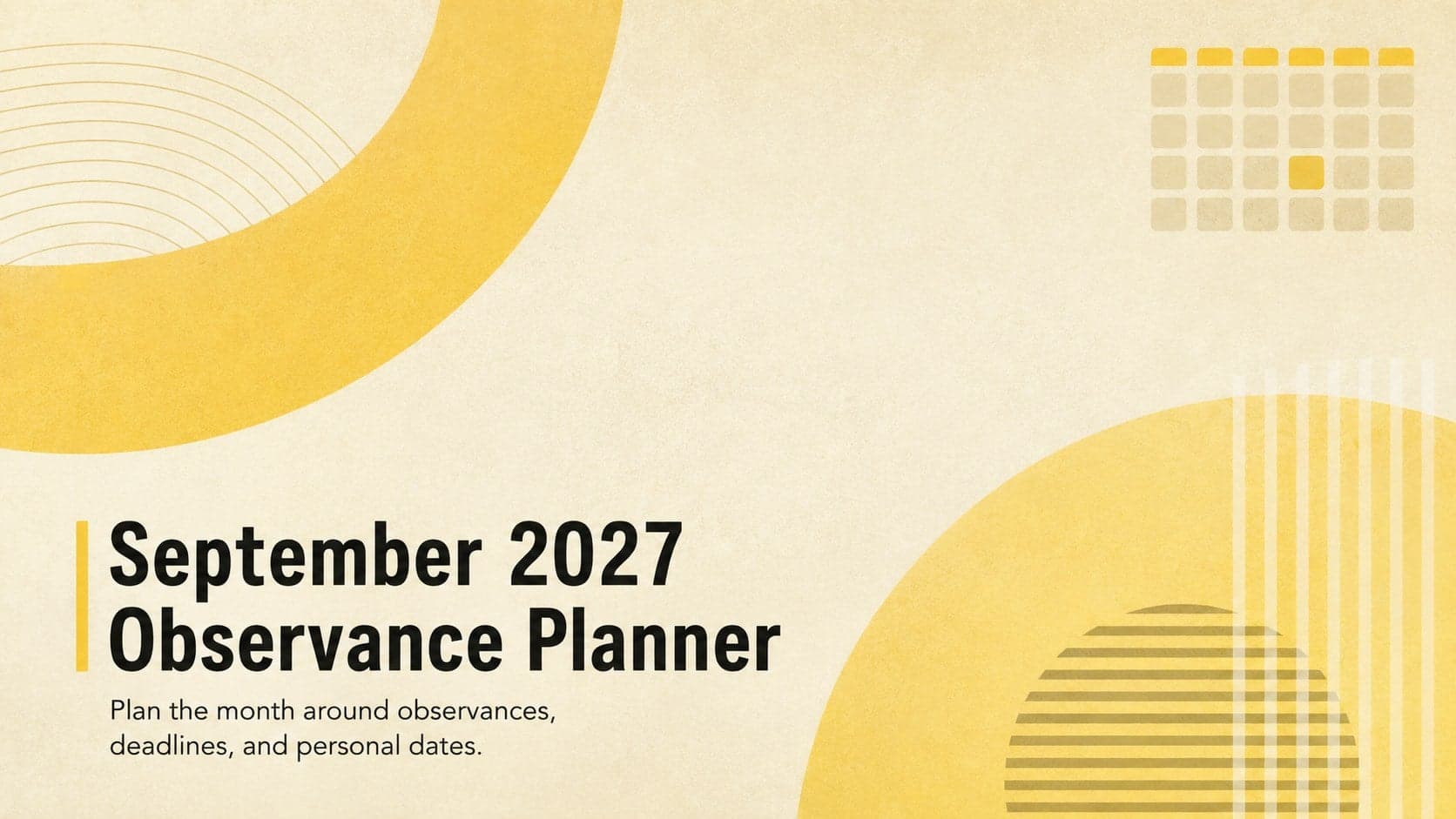 September 2027 Observance Planner preview