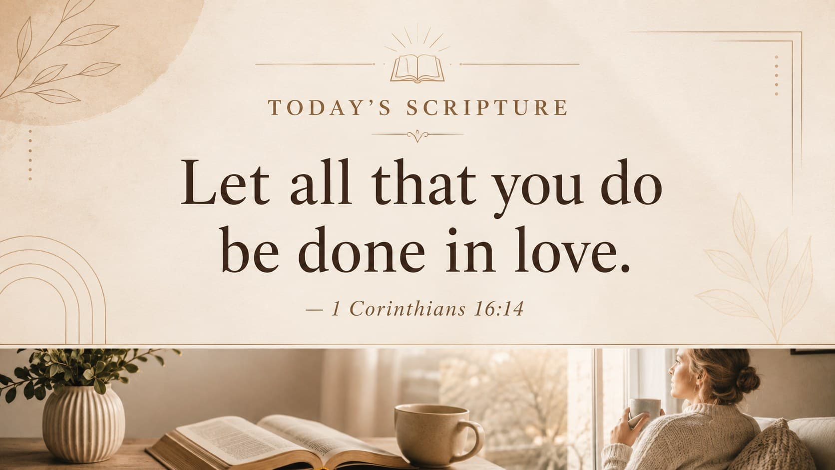 Minimal worship presentation background featuring a scripture reading in an elegant centered layout.