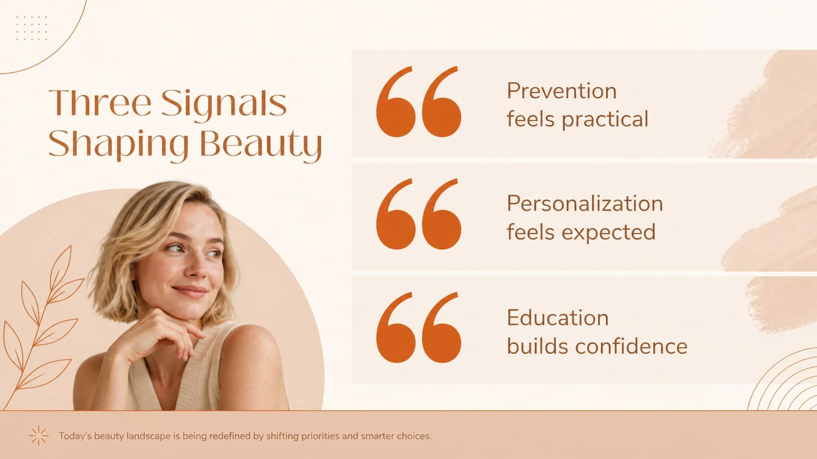 Wellness treatment trend slide highlighting prevention, personalization, and transparent education.