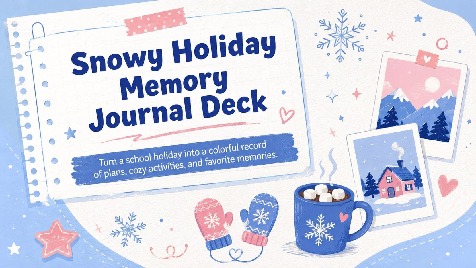 Snowy Holiday Memory Journal Deck preview