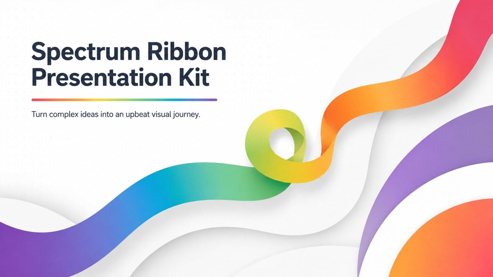 Cover of the Spectrum Ribbon Presentation Kit with a flowing rainbow accent on a clean white background.