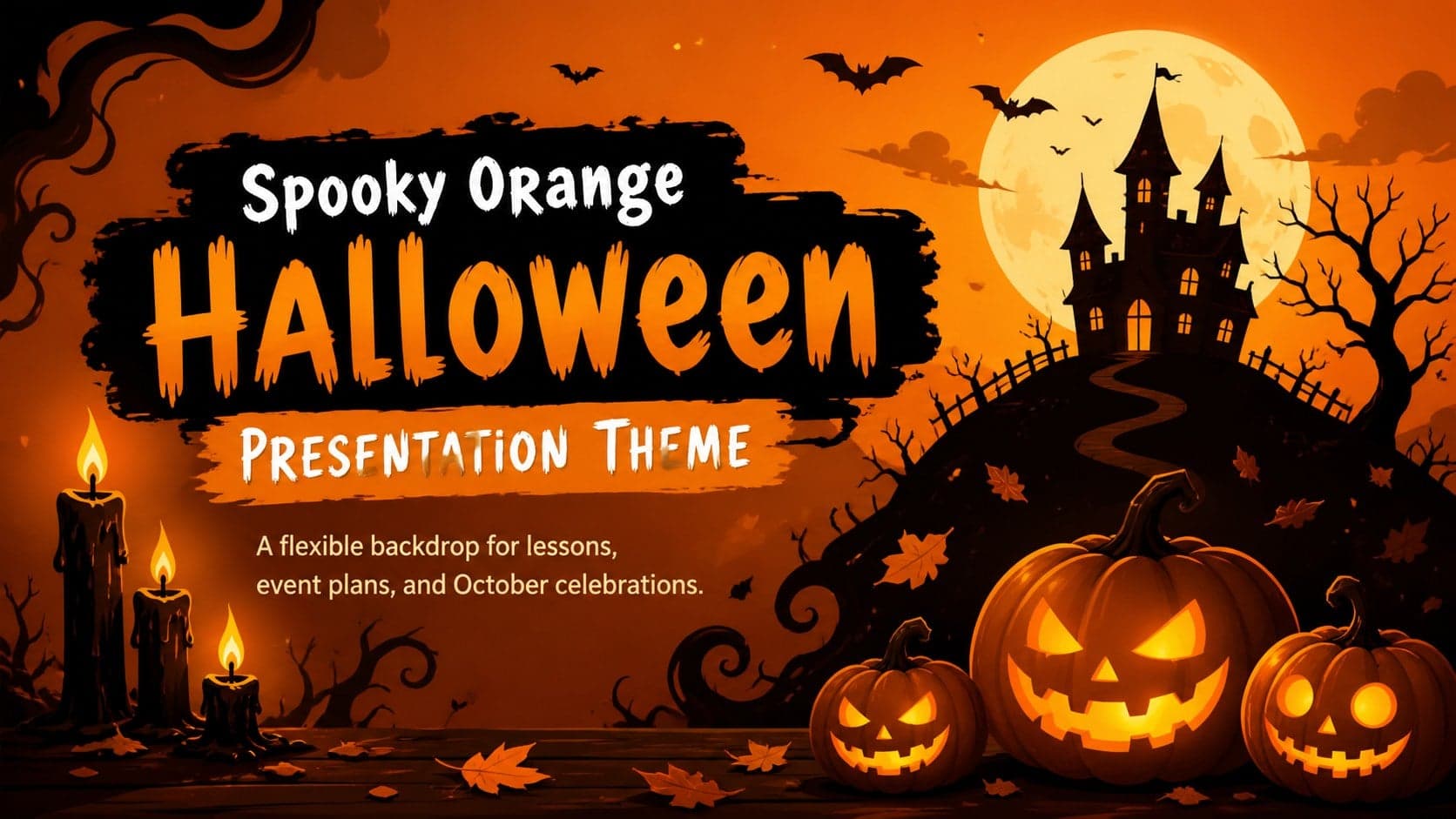 Spooky Orange Halloween Presentation Theme preview