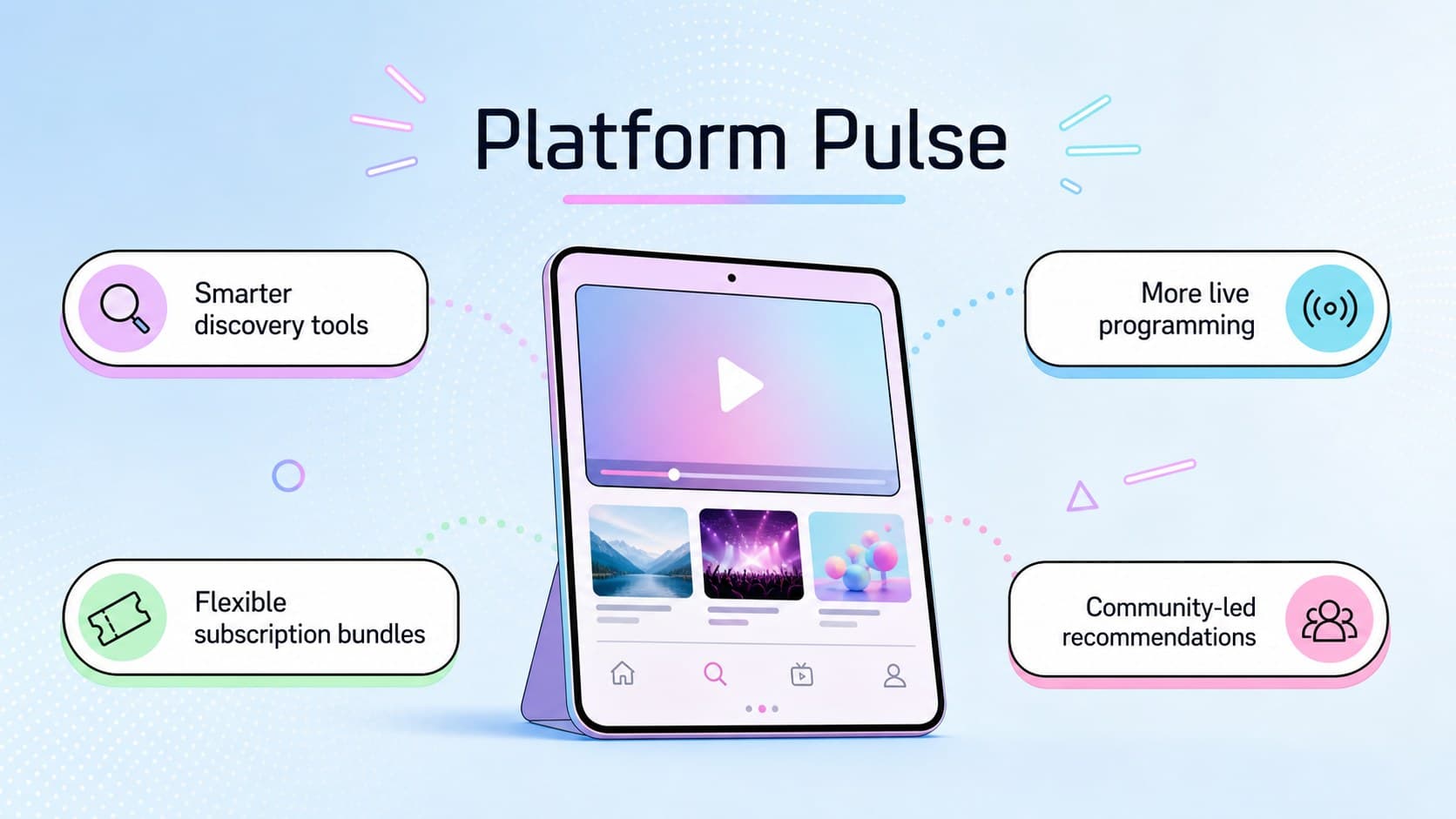 Weekly streaming trends slide deck page with concise platform news and digital media callouts.