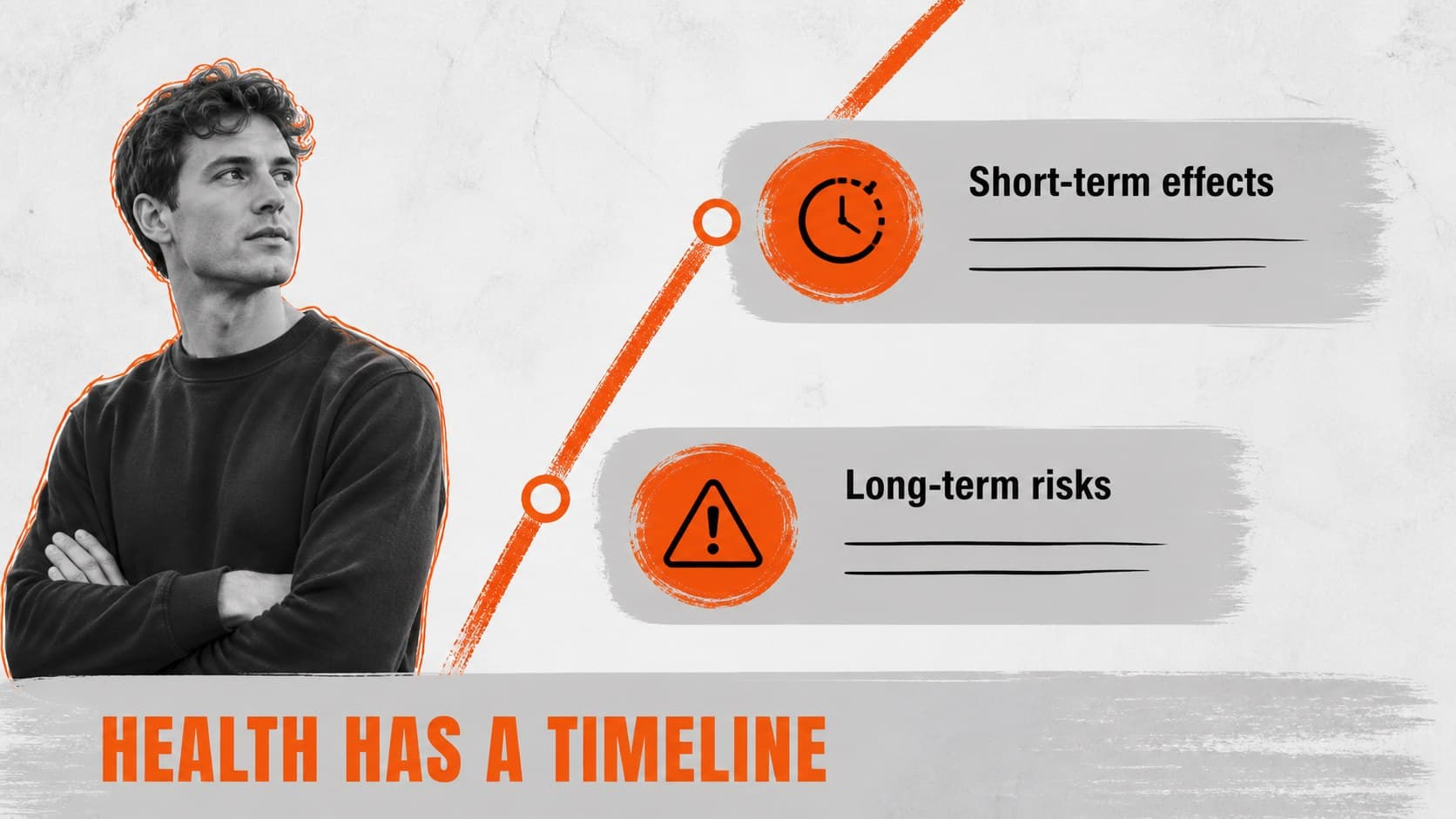Health impact slide presenting short-term and long-term effects in an editable awareness deck.