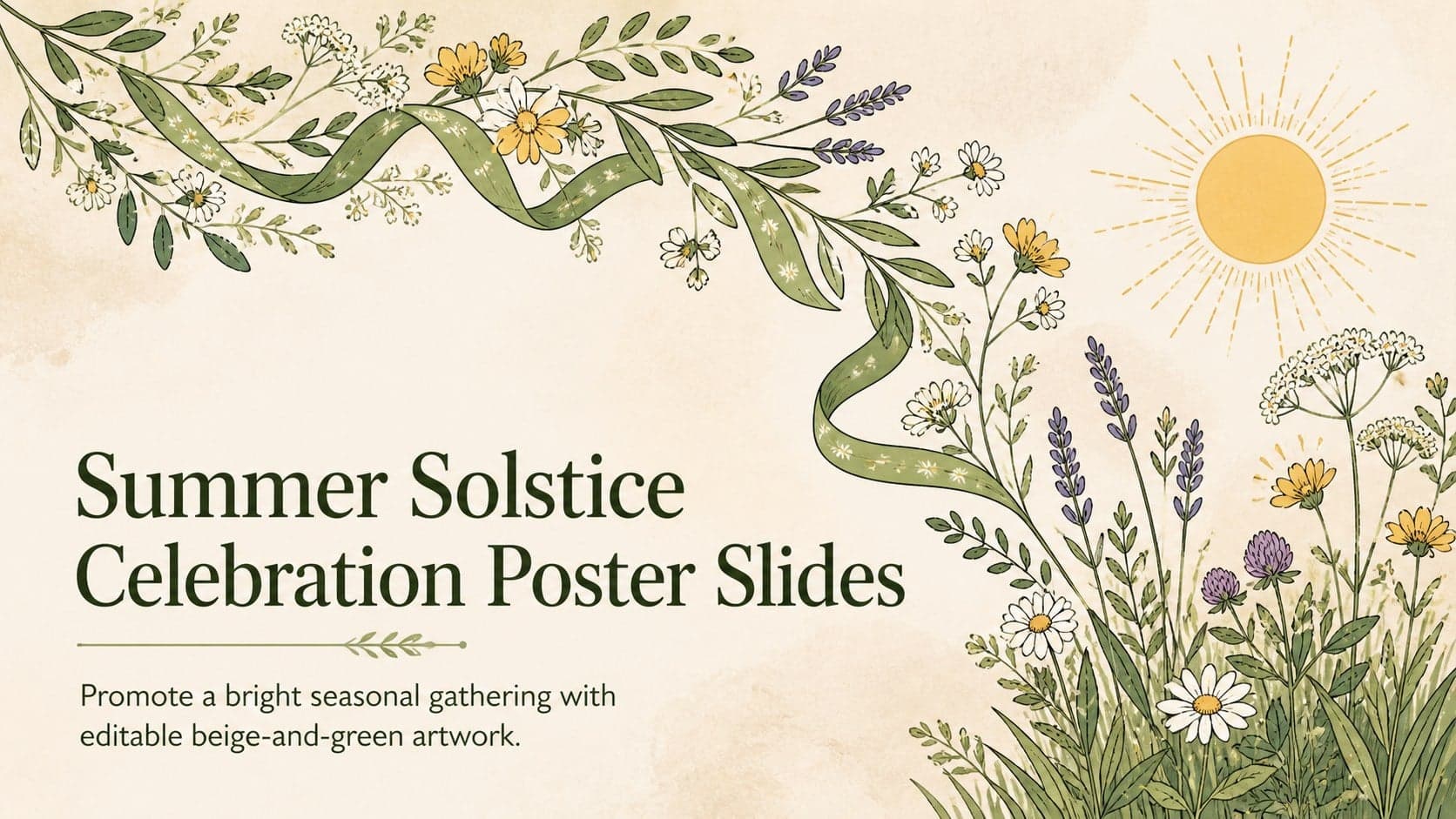Summer Solstice Celebration Poster Slides preview