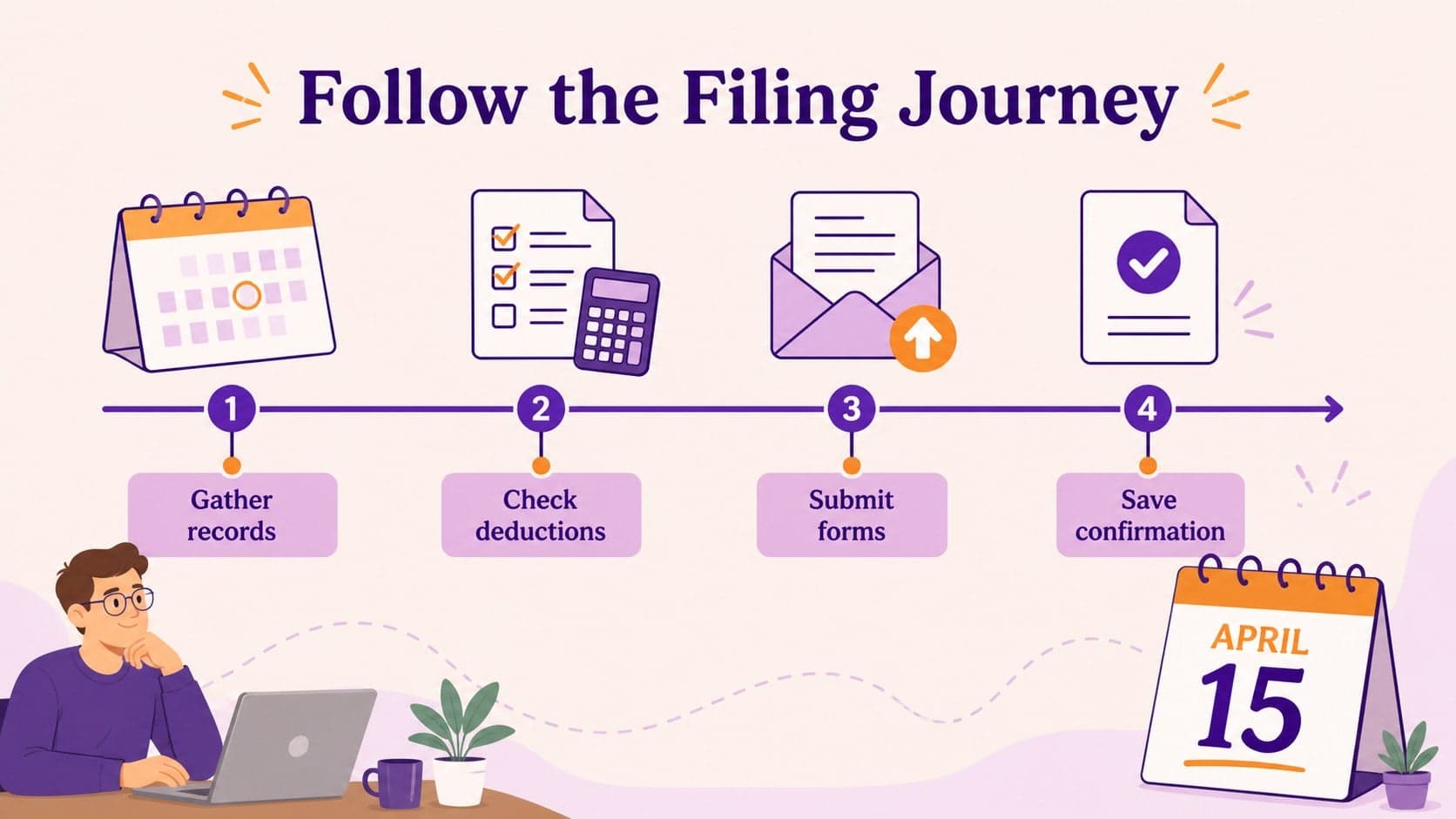 Tax planning workshop slide presenting a calendar timeline for important financial deadlines.