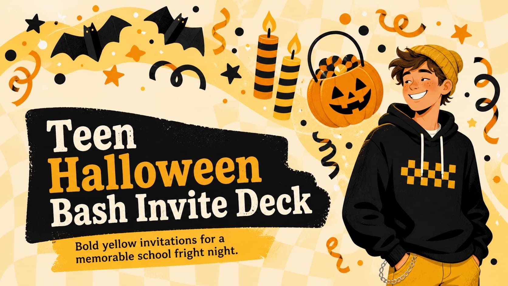 Teen Halloween Bash Invite Deck preview