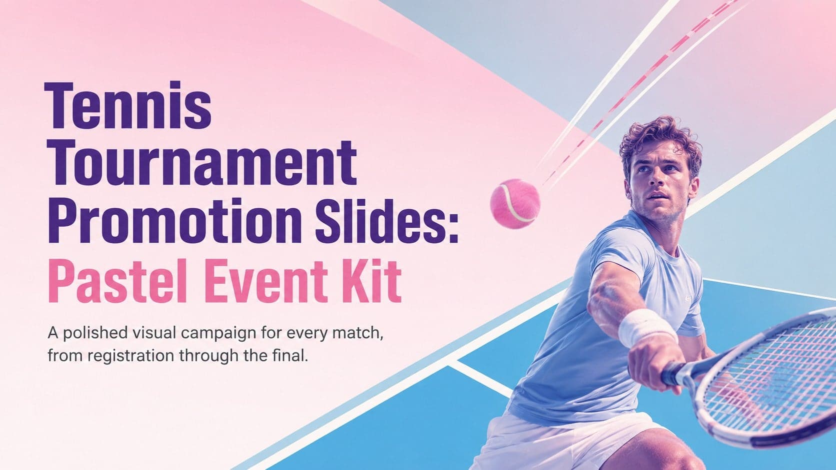 Tennis Tournament Promotion Slides: Pastel Event Kit preview