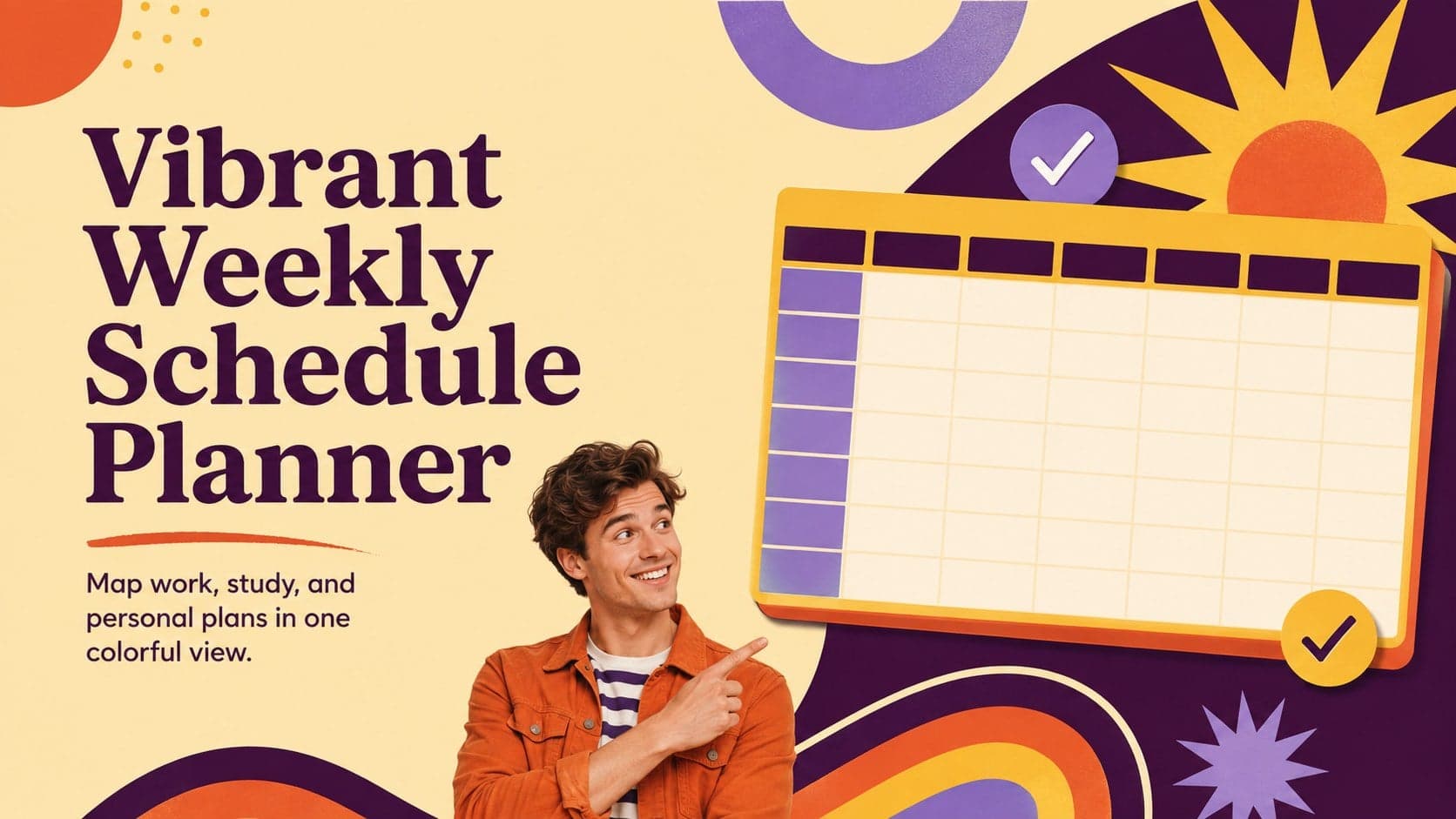 Vibrant Weekly Schedule Planner preview