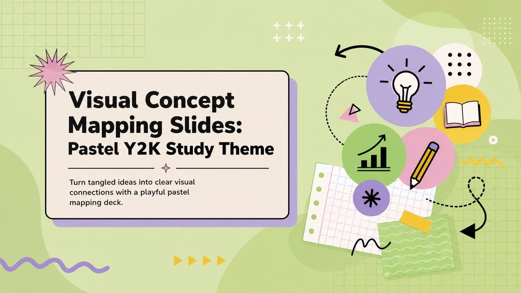 Visual Concept Mapping Slides: Pastel Y2K Study Theme preview