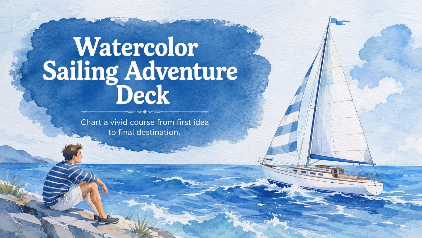 Watercolor Sailing Adventure Deck preview