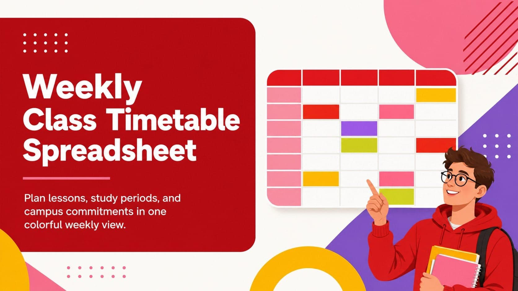 Weekly Class Timetable Spreadsheet preview