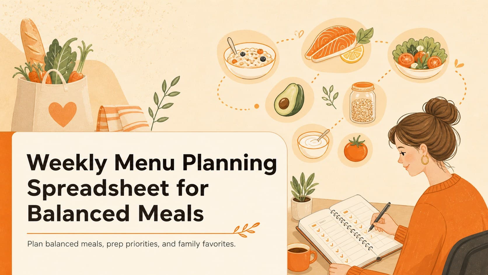 Weekly Menu Planning Spreadsheet for Balanced Meals preview