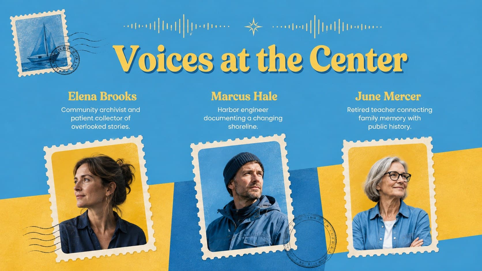 Documentary treatment presentation introducing three original participants through portraits and short profiles.
