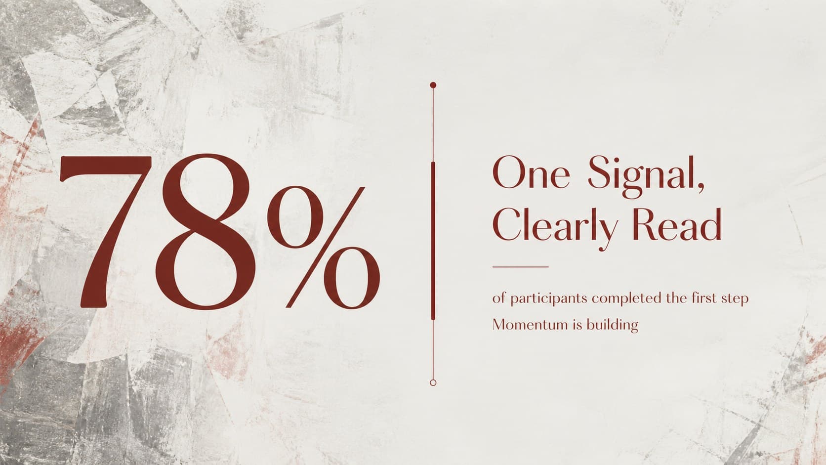 Data highlight slide showing a large metric, short interpretation, and red visual indicator.