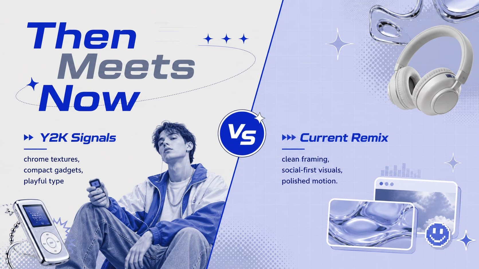 K-Pop classroom presentation template comparing nostalgic and modern music visuals.