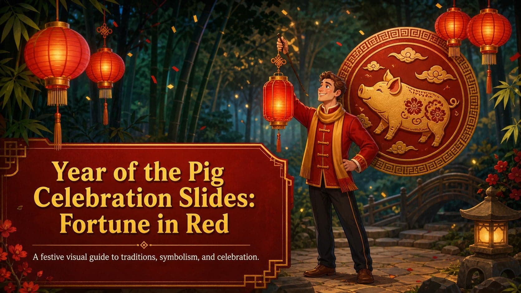 Year of the Pig Celebration Slides: Fortune in Red preview