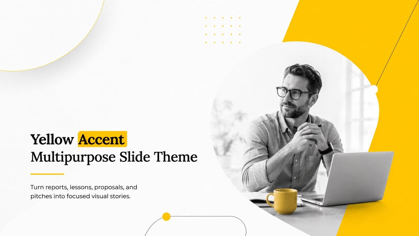 Yellow Accent Multipurpose Slide Theme preview